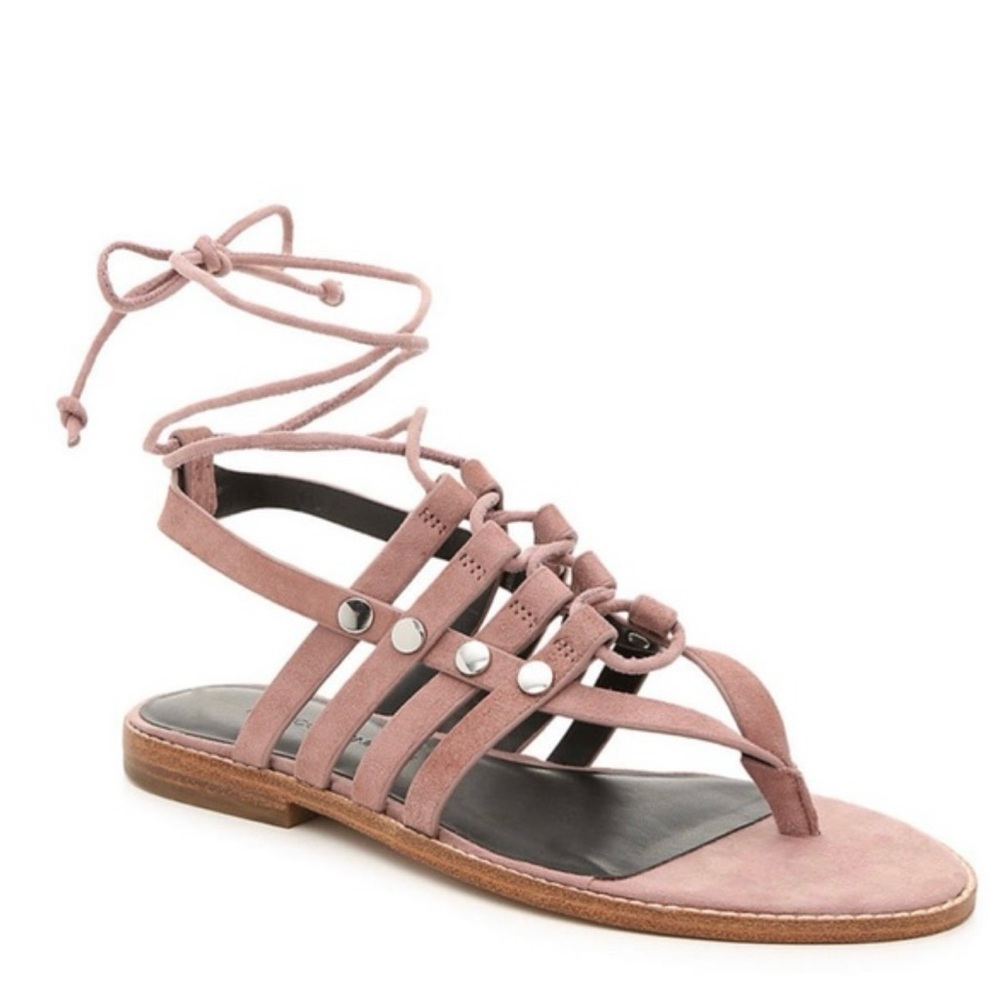 Rebecca Minkoff Evonne Mauve suede lace up gladiator sandal SZ 10